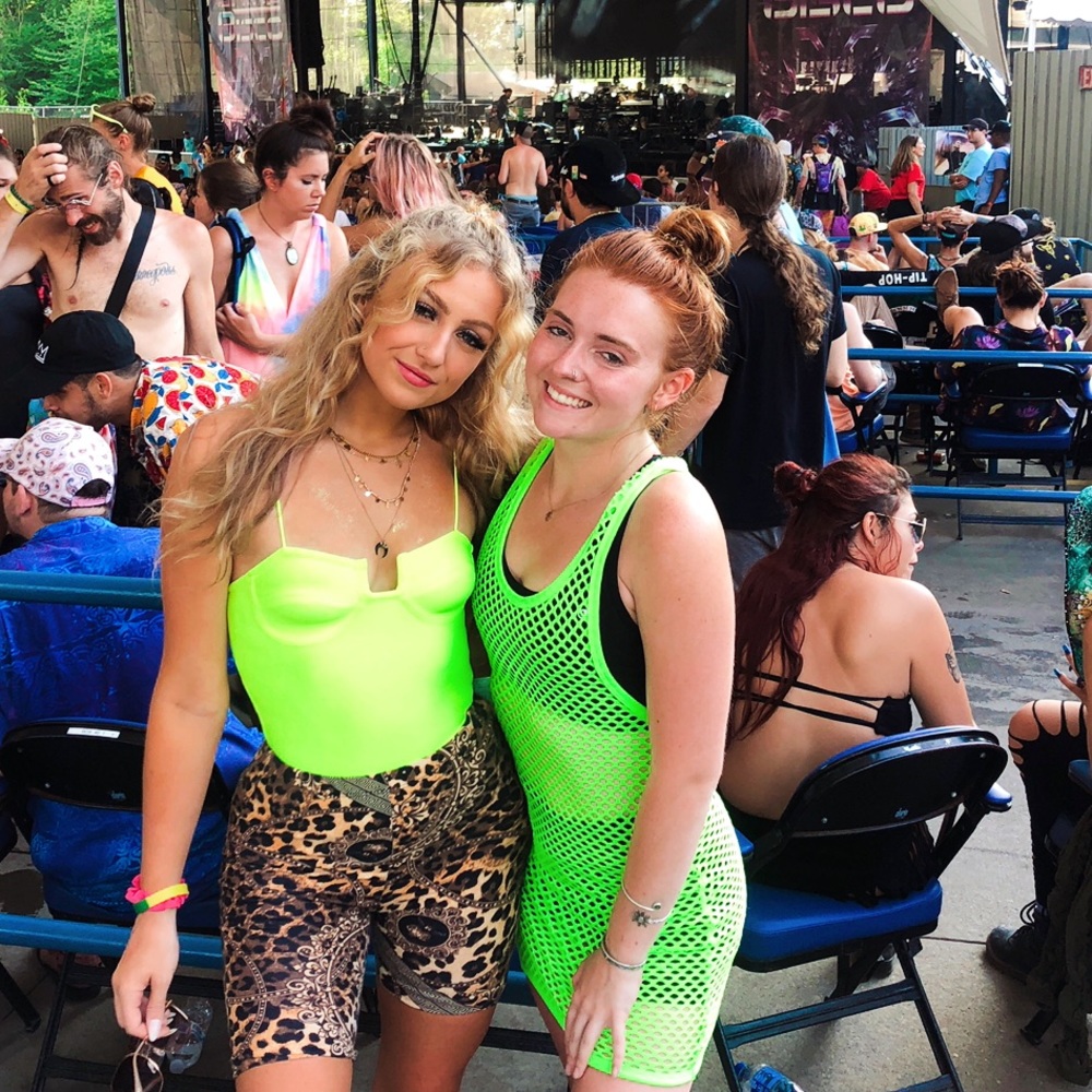 Neon green one piece